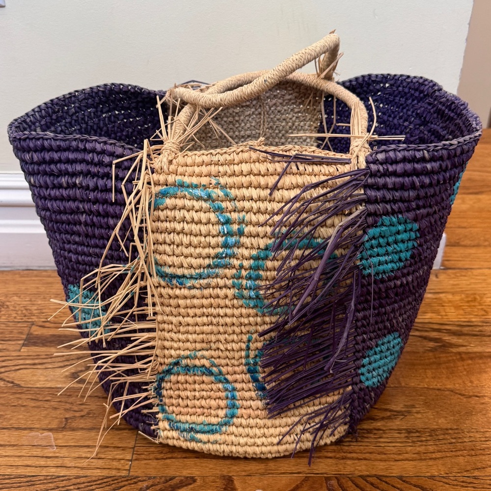 Sensi Studio Large Straw Beach Bag